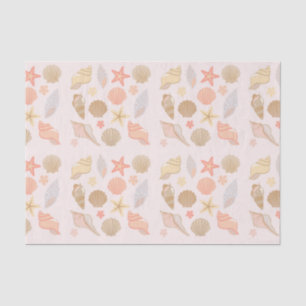 Pink Seashells Pattern Tissue Paper