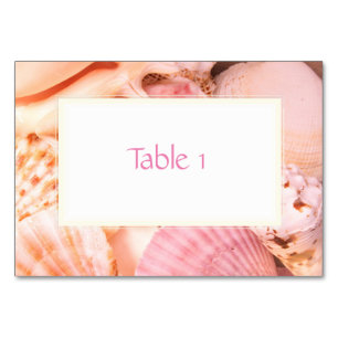 Pink Seashells Table Number