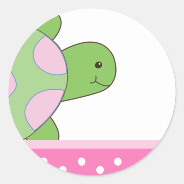 Pink Seaturtle SEA TURTLE Envelope Seals (Front)