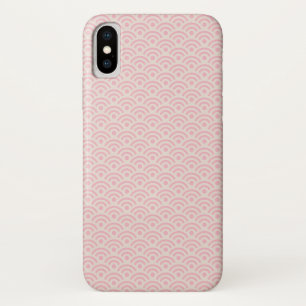 Pink Seigaiha Japanese Pattern Personalised Name iPhone X Case
