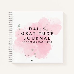 Pink Self Care Daily Gratitude Journal Notebook