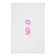 Pink Semi-Colon Shadow Poster