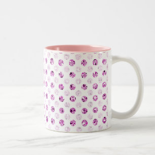 pink sequin effect dot pattern Drinkware Two-Tone Coffee Mug