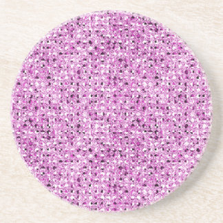 Pink Sequin Glitter Effect Sandstone Coaster