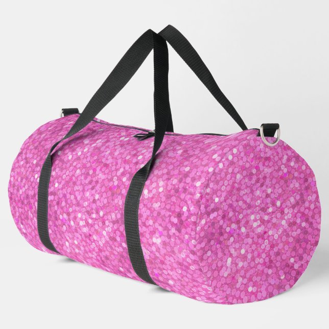 Pink Sequins Bling Duffle Bag (Left Corner)
