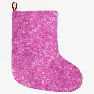Pink Sequins Bling Large Christmas Stocking