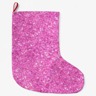 Pink Sequins Bling Large Christmas Stocking
