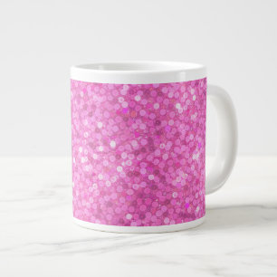 Pink Sequins Bling Large Coffee Mug