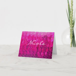 Pink Sequins Personalised Note Cards