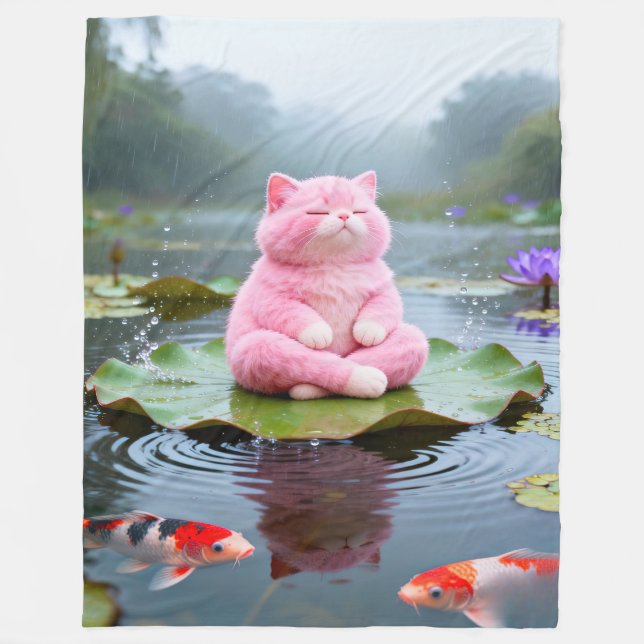 Pink Serenity 001 Fleece Blanket (Front)