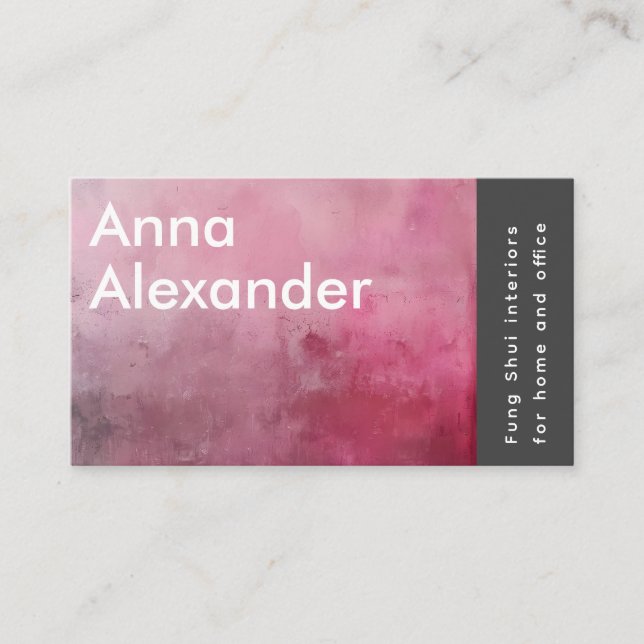 Pink Serenity Design 1 Business Card (Front)