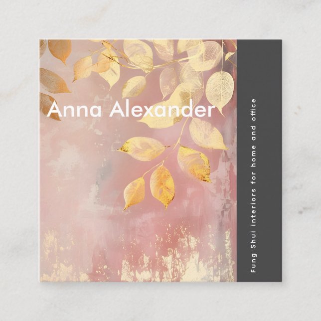 Pink Serenity Design 9 Square Business Card (Front)