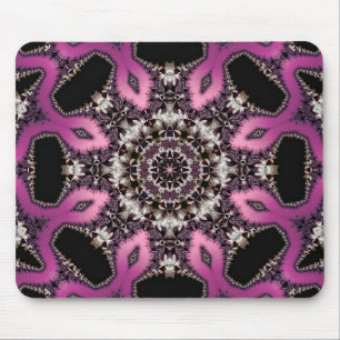 Pink Serpent Fractal Mandala Mousepad