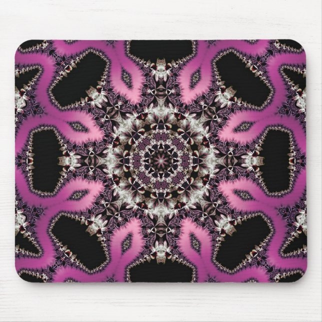 Pink Serpent Fractal Mandala Mousepad (Front)