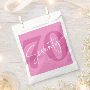 Pink Seventy 70th Seventieth Birthday Party Favour Bags