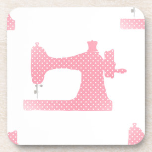 pink sewing machine coaster