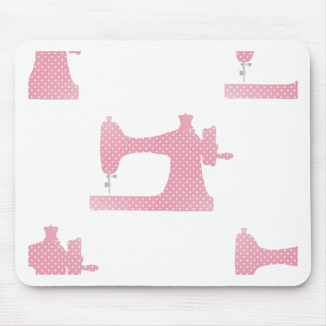 pink sewing machine mouse mat (Front)