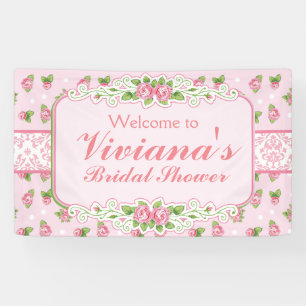 Pink, Shabby Chic Bridal Shower Banner