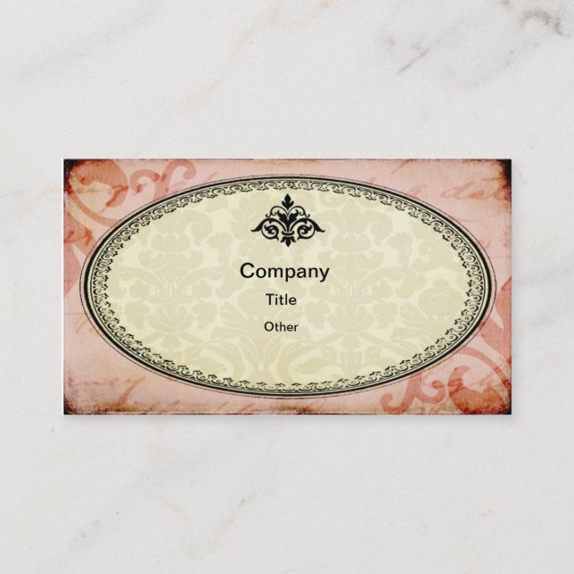 Pink Shabby Chic Business Card (Front)