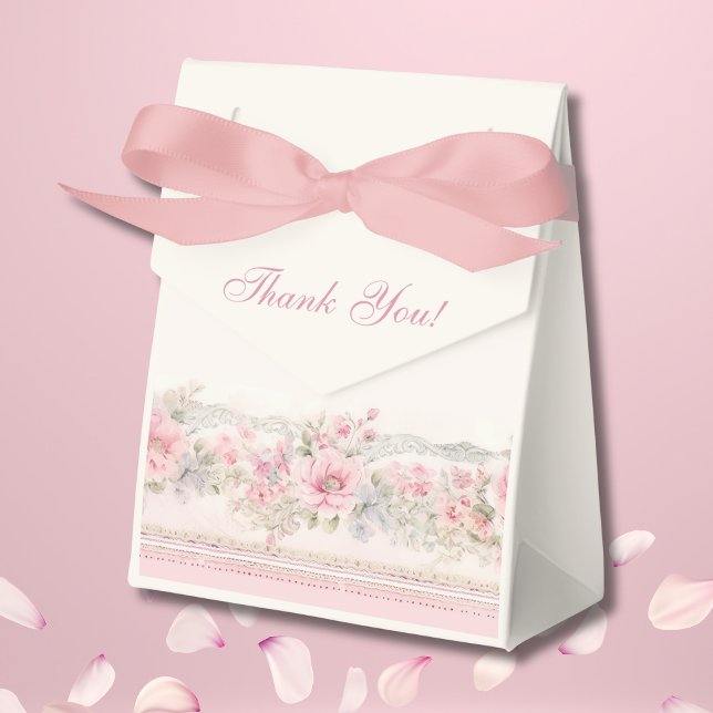 Pink Shabby Chic Floral Christian Baby Shower Favour Box (Creator Uploaded)