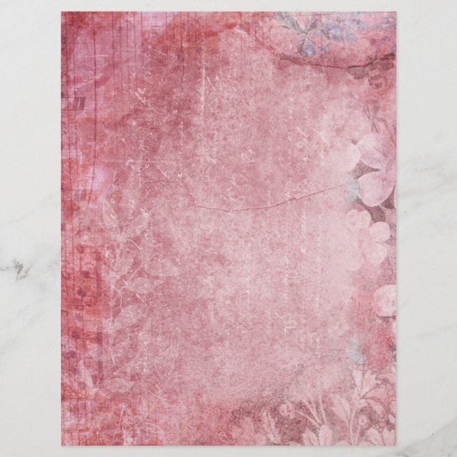 Pink Shabby Vintage Scrapbook Paper (Front)
