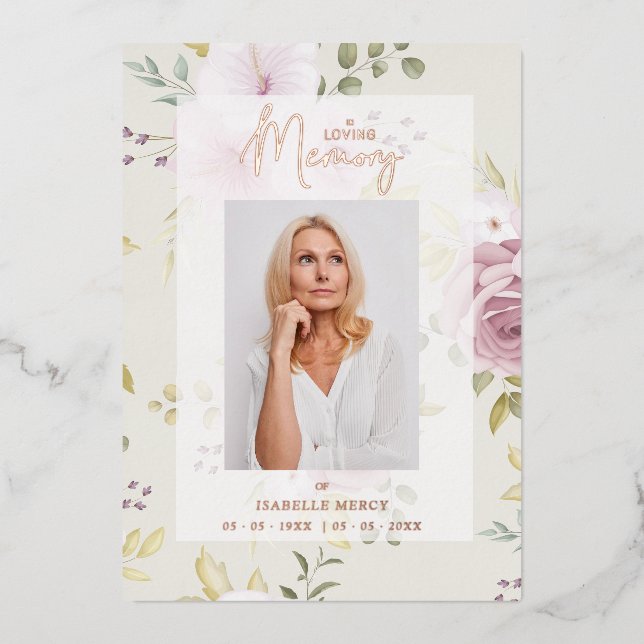 Pink Shades Botanical Floral Traditional Photo  (Front)