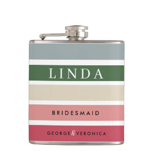 Pink Shades Bridesmaid Hip Flask   Custom Wedding 
