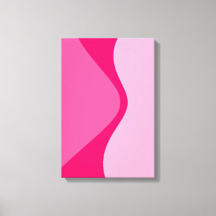 Pink Shades Curved Geometric Shapes Canvas Print