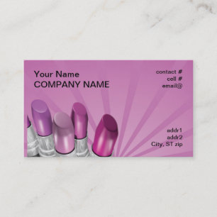 pink shades lipstick business card