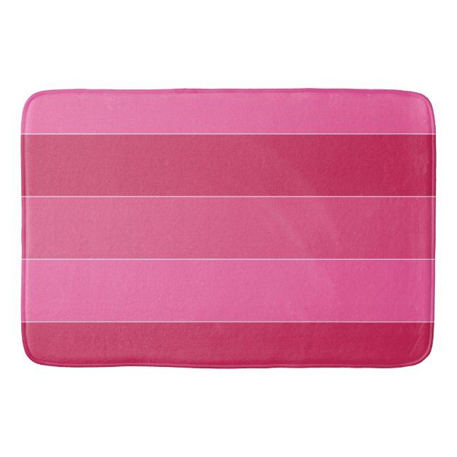 Pink Shades of Hawaii Stripes Bath Mat (Front)