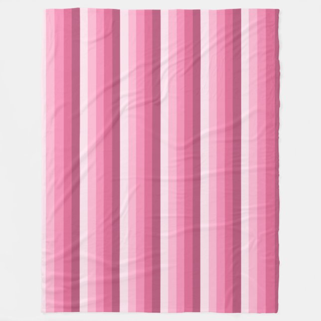 Pink shadow stripes fleece blanket (Front)