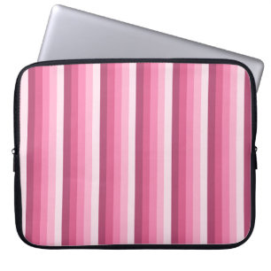 Pink shadow stripes laptop sleeve