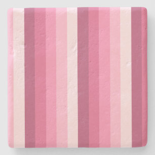 Pink shadow stripes stone coaster