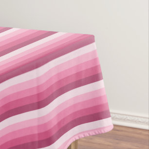 Pink shadow stripes tablecloth