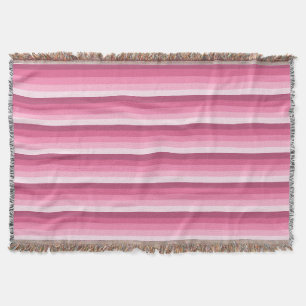 Pink shadow stripes throw blanket