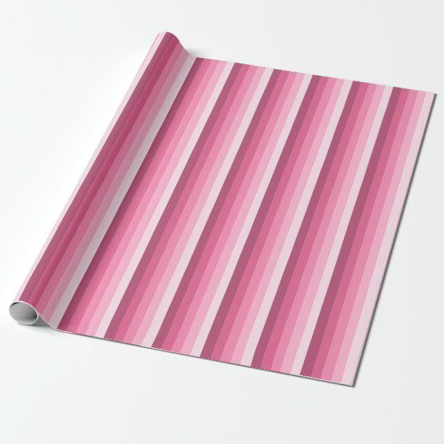 Pink shadow stripes wrapping paper (Unrolled)