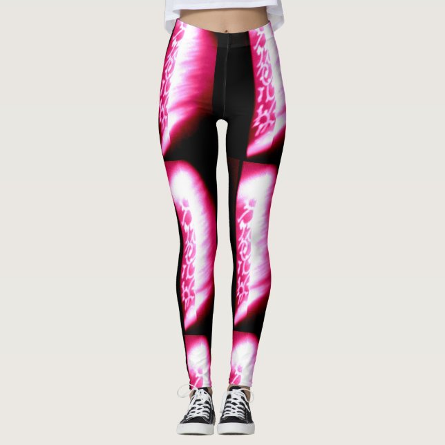 pink shadows black leggings (Front)