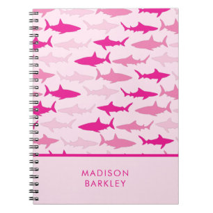 Pink Sharks Cute Kid's Notebook