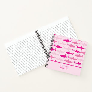 Pink Sharks Cute Kid's Notebook