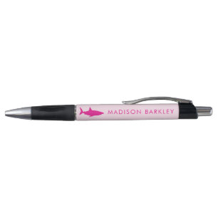 Pink Sharks Cute Kid's Pens with Name