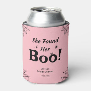 Pink She Found Her Boo Halloween Bridal Shower  Can Cooler