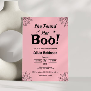Pink She Found Her Boo Halloween Bridal Shower  Invitation