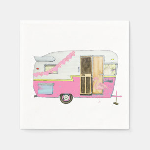 Pink She Shed Camper Trailer Napkin