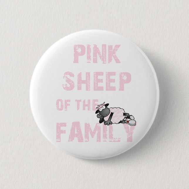 Pink Sheep 6 Cm Round Badge (Front)
