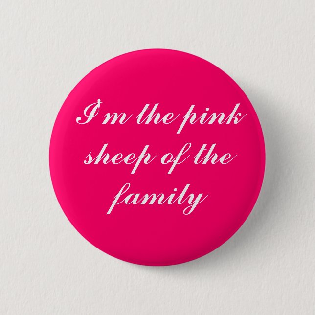 pink sheep 6 cm round badge (Front)