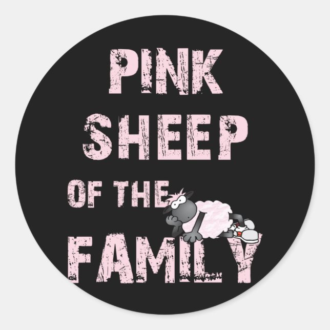 Pink Sheep Classic Round Sticker (Front)