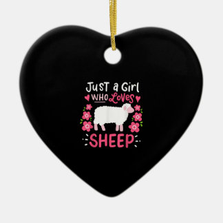 Pink Sheep | Just A Girl Who Loves Sheep Gift Ceramic Tree Decoration
