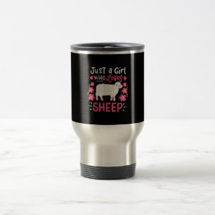 Pink Sheep Just A Girl Who Loves Sheep Gift Travel Mug