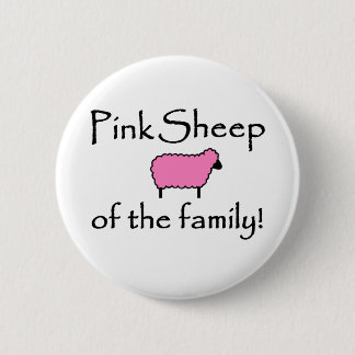 Pink Sheep of the Family 6 Cm Round Badge