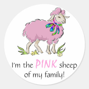 Pink Sheep of the Family Classic Round Sticker